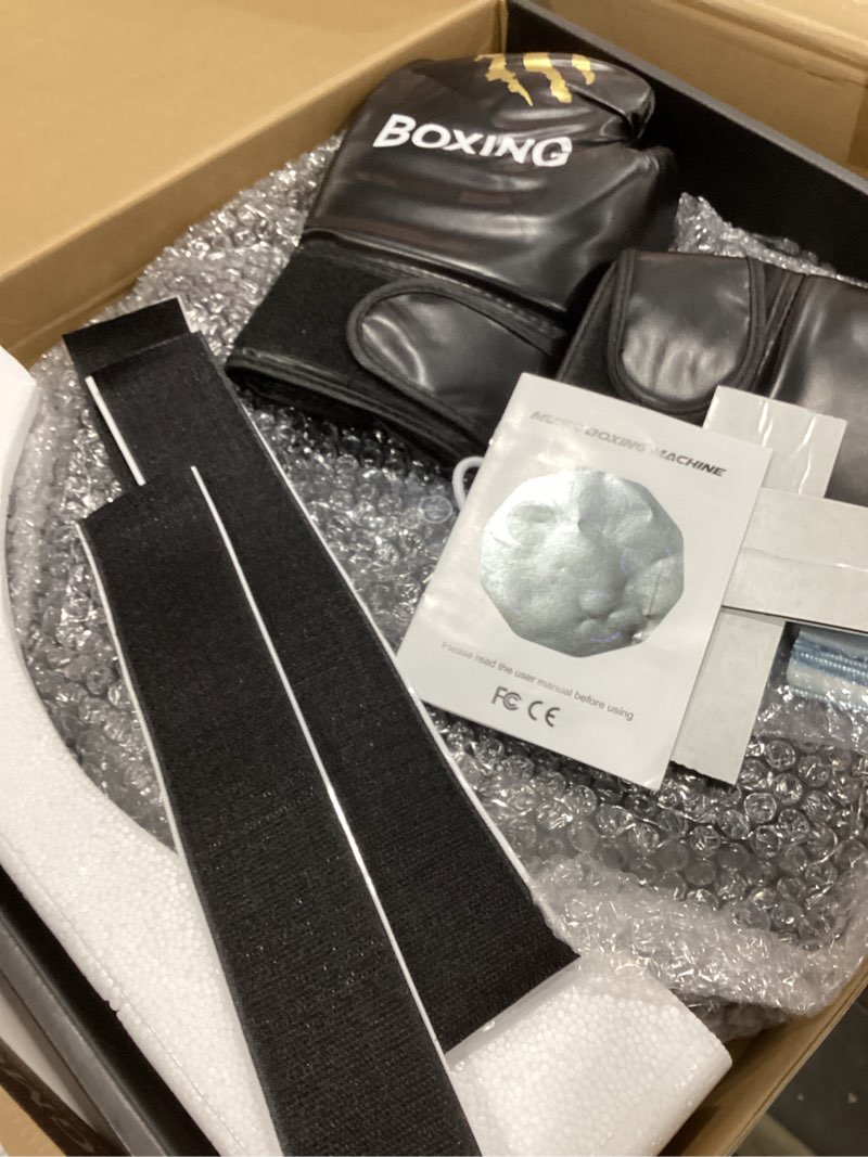 Condition photo showing As Is for Music Boxing Machine, Interactive Punching Trainer with Boxing Gloves, Large Size Wall Mounted Electronic Boxing Target for Adult Kids, 9 Modes & 9 Speeds