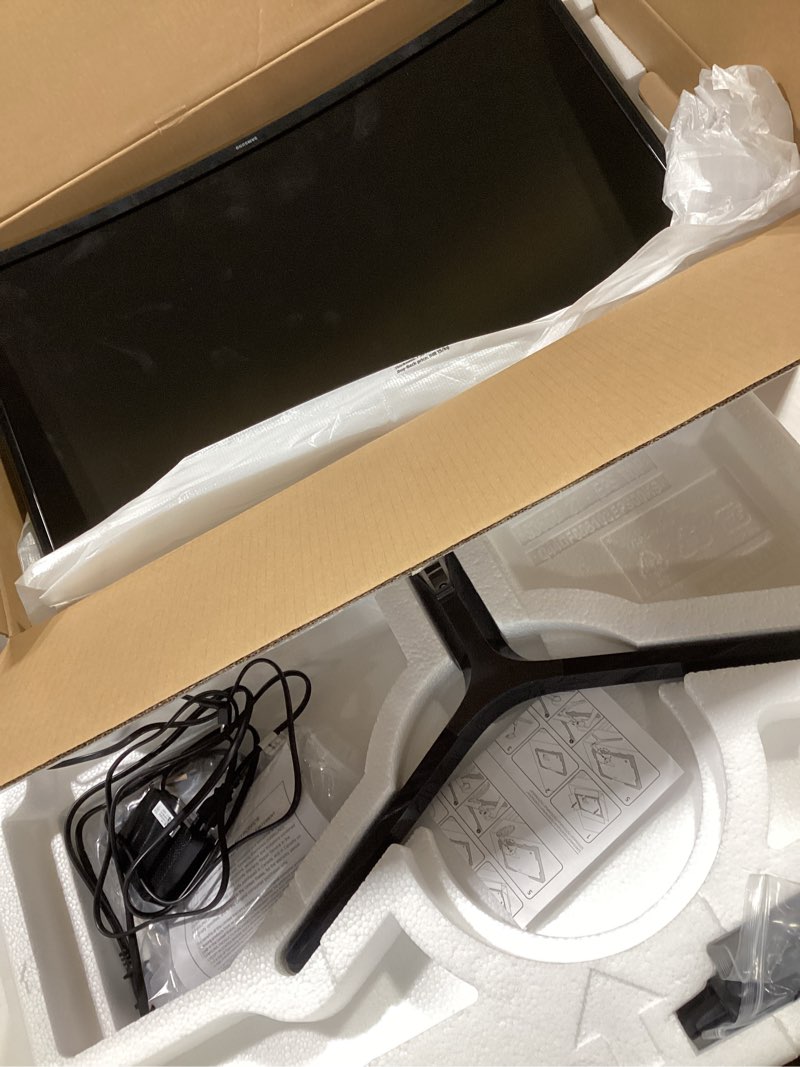 Condition photo showing Good Condition for samsung 27" essential s3 (s36gd) series fhd 1800r curved computer monitor, 100hz, game mode, advanced eye comfort, hdmi and d-sub ports, ls27d366ganxza, 2024