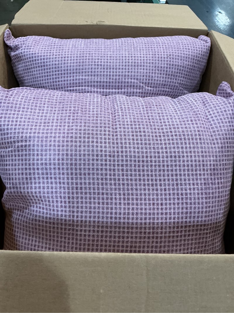 Condition photo showing Good Condition for Decorative Couch Pillow Covers SofaThrow pillows with inserts included Bohemian-Style Country Cushion Cover Suitable for Beds, Sofas, Living Rooms, and Home Decor 2pack 18X18 inch.(Romantic Pink ) Romantic Pink #P2-21