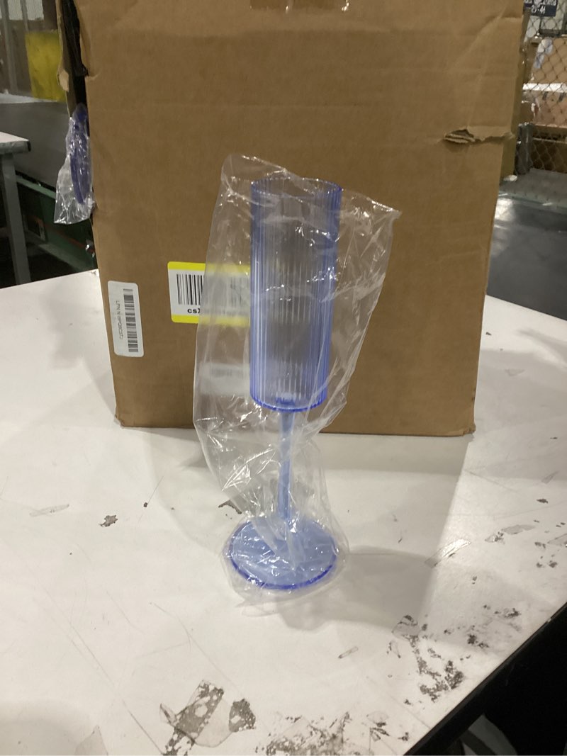 Condition photo showing New/Like New for 36 Pack Plastic Champagne Glasses Blue Unbreakable Ribbed Champagne Flutes Detachable 5.5 Oz Disposable Stemware Glasses Wine Toasting Cups for Wedding Bridal Shower Gifts Bridal Shower Housewarming
