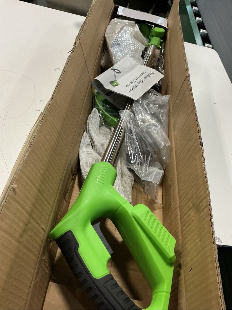 Condition photo showing Good Condition for Electric Weed Wacker, 21V Grass Trimmer Cordless with 2 Battery and Charger 5 Types 26Pcs Blade 3 in 1 Weed Trimmer Lawn Edger Brush Cutter for Lawn Yard Garden