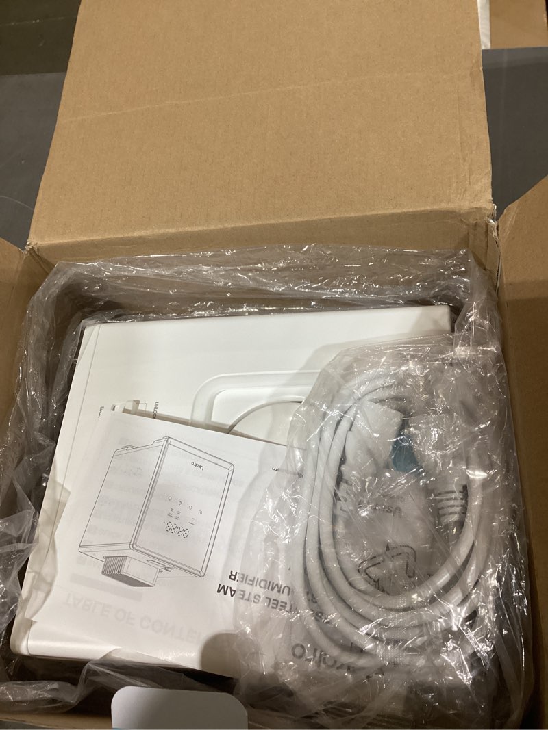 Condition photo showing New/Like New for livatro stainless steel humidifier, 3l warm mist humidifier, easy clean with warm steam humidifier, healthy air mist humidifiers for bedroom living room, with sleep mode and auto-off setting 3lwhite
