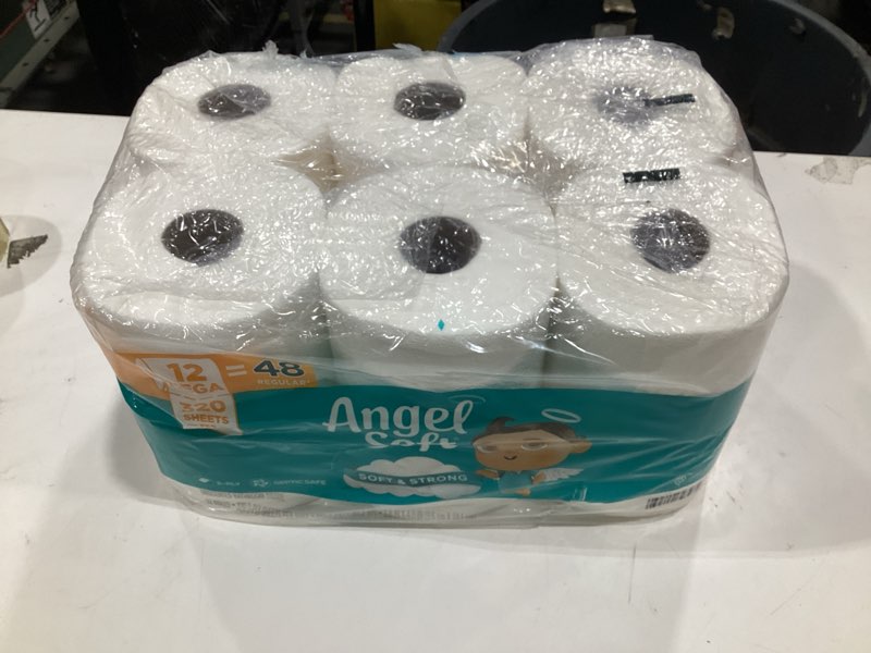 Condition photo showing New/Like New for angel soft toilet paper, 12 mega rolls = 48 regular rolls, soft and strong toilet tissue mega 320 sheet (pack of 12)