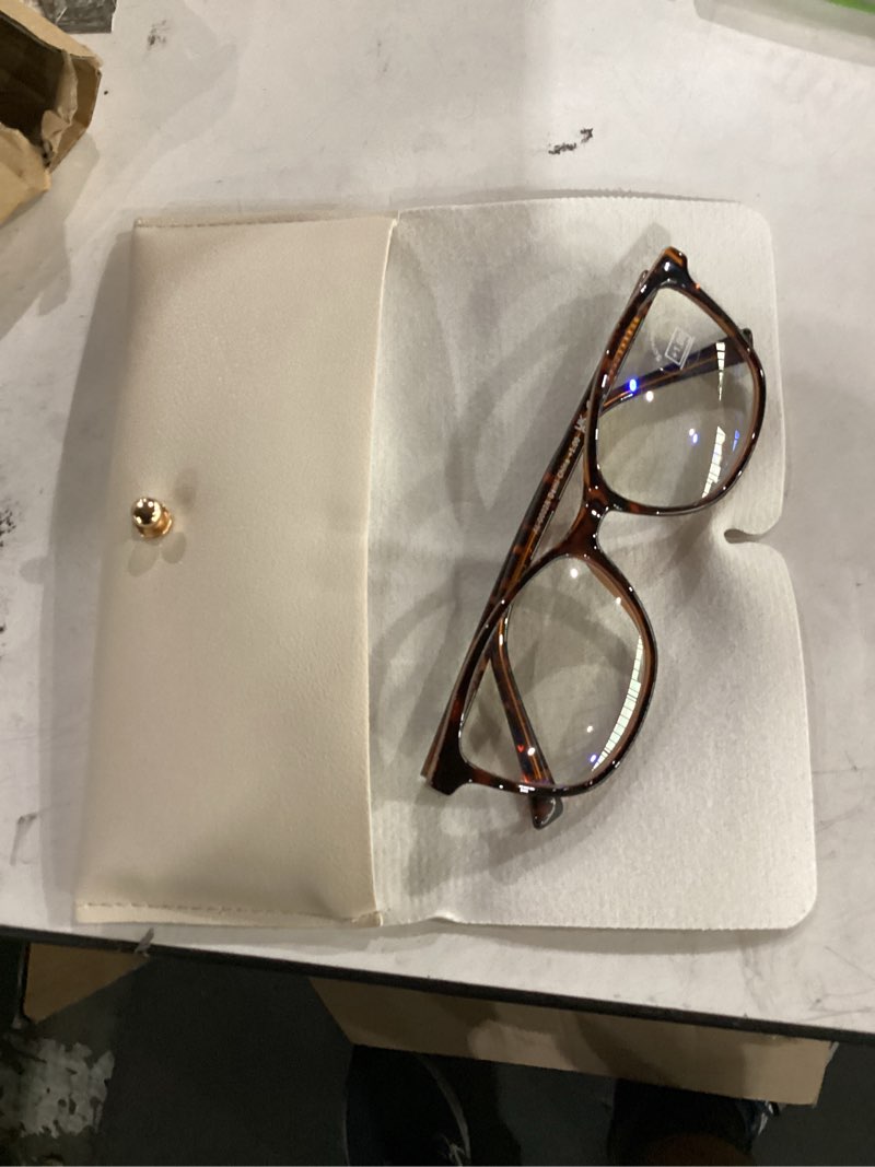 Condition photo showing Good Condition for madison avenue square vintage tr90 blue light blocking reading glasses for women, anti eyestrain/glare computer readers tortoise 1.0 x