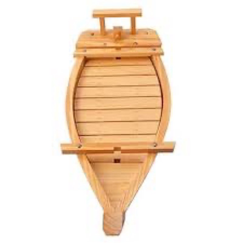 BIPEGE Wooden Sushi Boat Serving Tray, 24 Inch Sushi Plate for Restaurant or Home, Large Size Sushi 