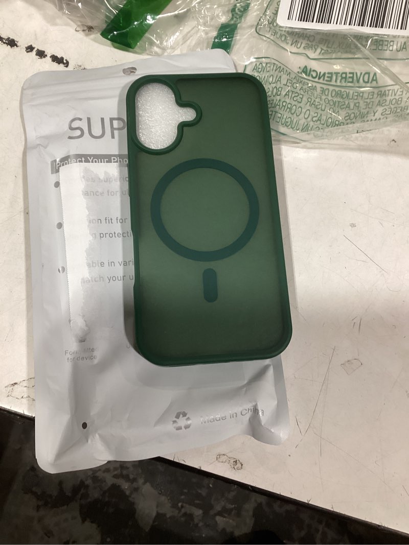 Condition photo showing Good Condition for SUPFINE Magnetic for iPhone 17 Case (Compatible with MagSafe)(Military Grade Drop Protection) Translucent Matte Shockproof with Anti-Fingerprint Phone Cover 2025,Cangling Green Cangling Green iPhone 17