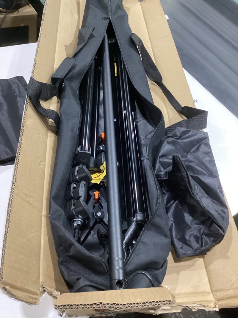 Condition photo showing As Is for emart 10x10ft backdrop stand, photo studio back drop adjustable stand with 6 backdrop clamps,2 sandbags and carry bag,heavy duty background support system kit for photography,parties,wedding,video