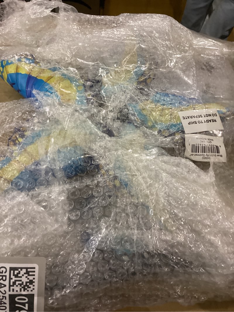 Condition photo showing New/Like New for Sunset Vista Design Wind Spinners - Yard and Garden Décor Winged Wind Spinner Sculpture, 43-Inch, Blue Butterfly