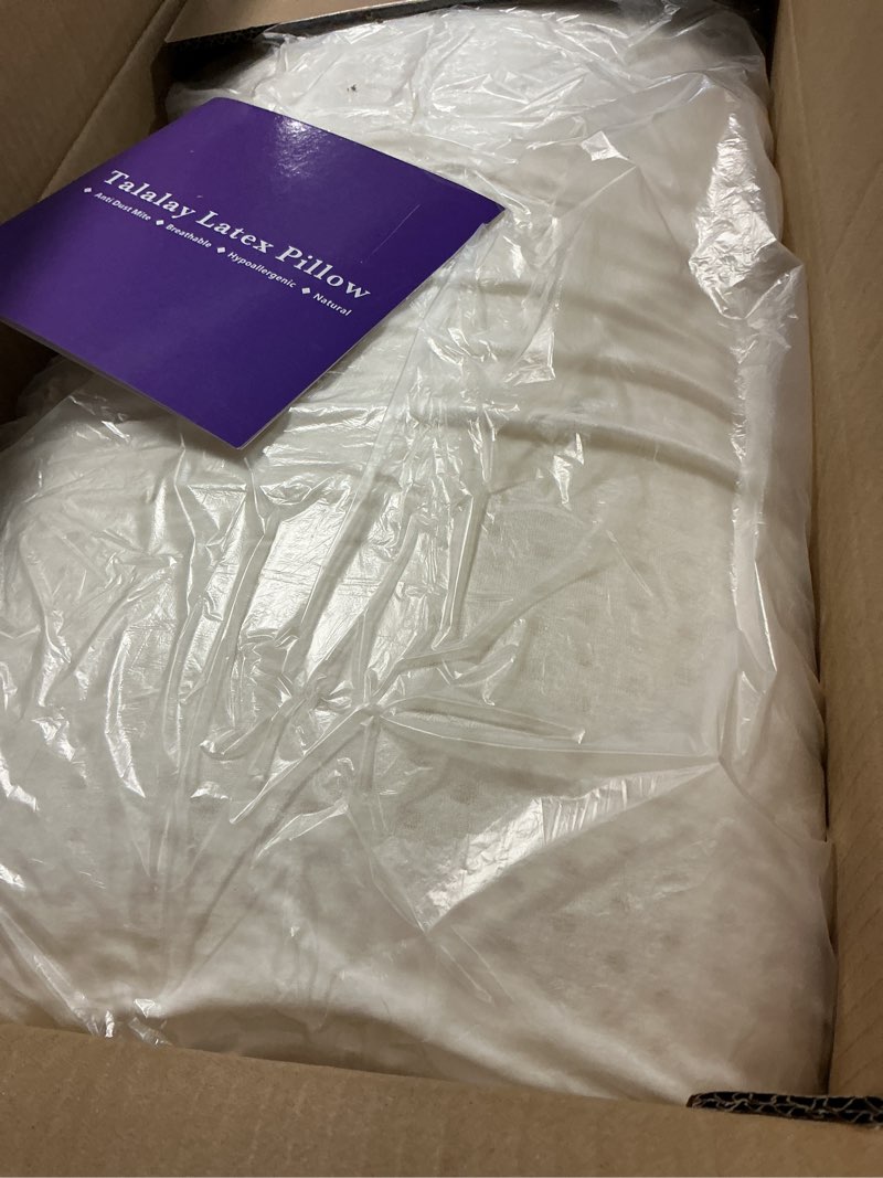 Condition photo showing Good Condition for 100% natural talalay latex latex sleeping bed pillow – luxury extra soft pillow for side, back, and stomach sleepers - removable breathable cotton cover - extra soft (standard (extra soft))