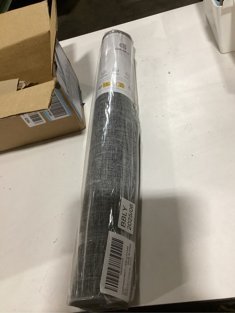 Condition photo showing Good Condition for Color&Geometry Ultra Thin Indoor Door Mat (Rolled-up NO Creases) 24"x36", Non Slip Rubber Backed Dirt Trapper Door Mat Indoor Entrance, Low Profile Entryway Mat, Easy Clean, Dark Grey Linen 2' x 3' (Rectangular) Dark Grey Linen