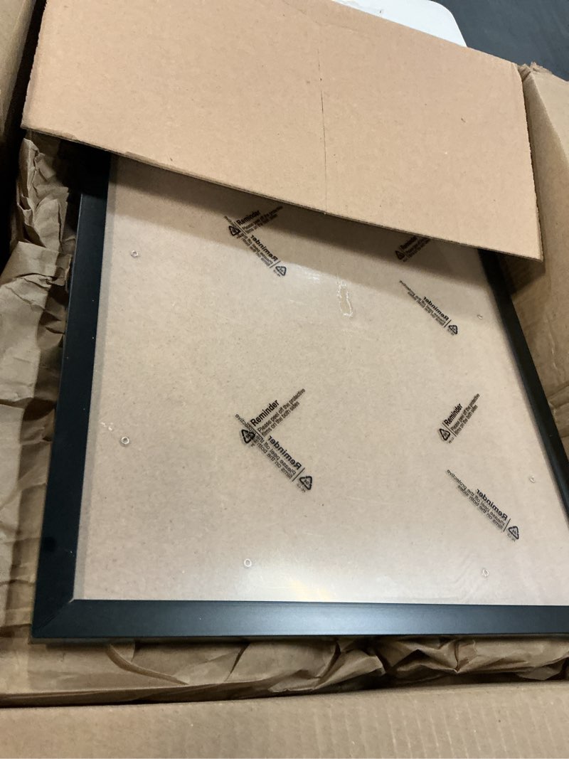 Condition photo showing As Is for mennthui 13x18 black picture frame, wall mounting horizontally or vertically, decoration for photos, paintings, posters, artwork