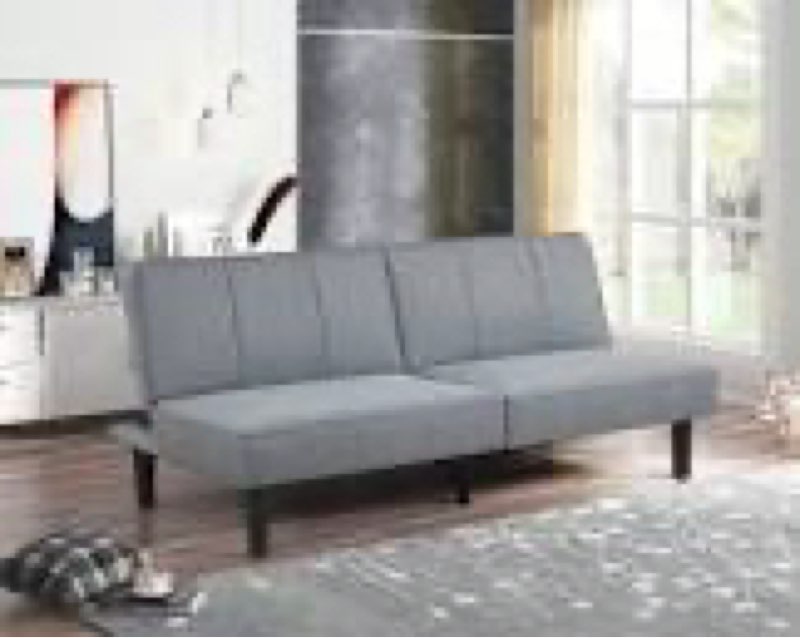 Mainstays 66" Studio Futon, Gray Linen Upholstery 697408785007