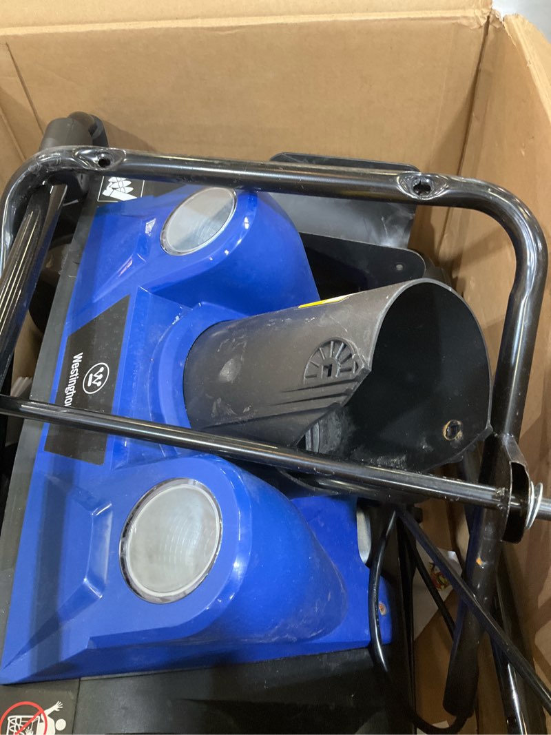 Condition photo showing As Is for Westinghouse WSnow18 Corded Snow Blower 18 Inch, Dual LED Lights, Electric Snow Blower with 25ft Throwing Distance, Plows 650lbs/min, Adjustable Chute