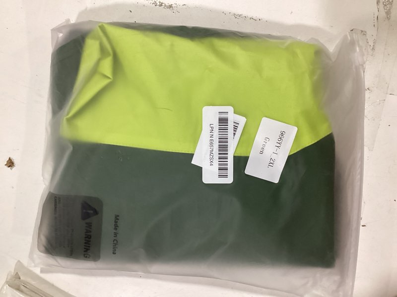 Condition photo showing Good Condition for brkurleg dog raincoat for small medium and large dogs waterproof dog rain jacket adjustable hooded dogs raincoat pet rain coat poncho with leash hole, reflective strip, green, xxl xxl(back length23.6") green