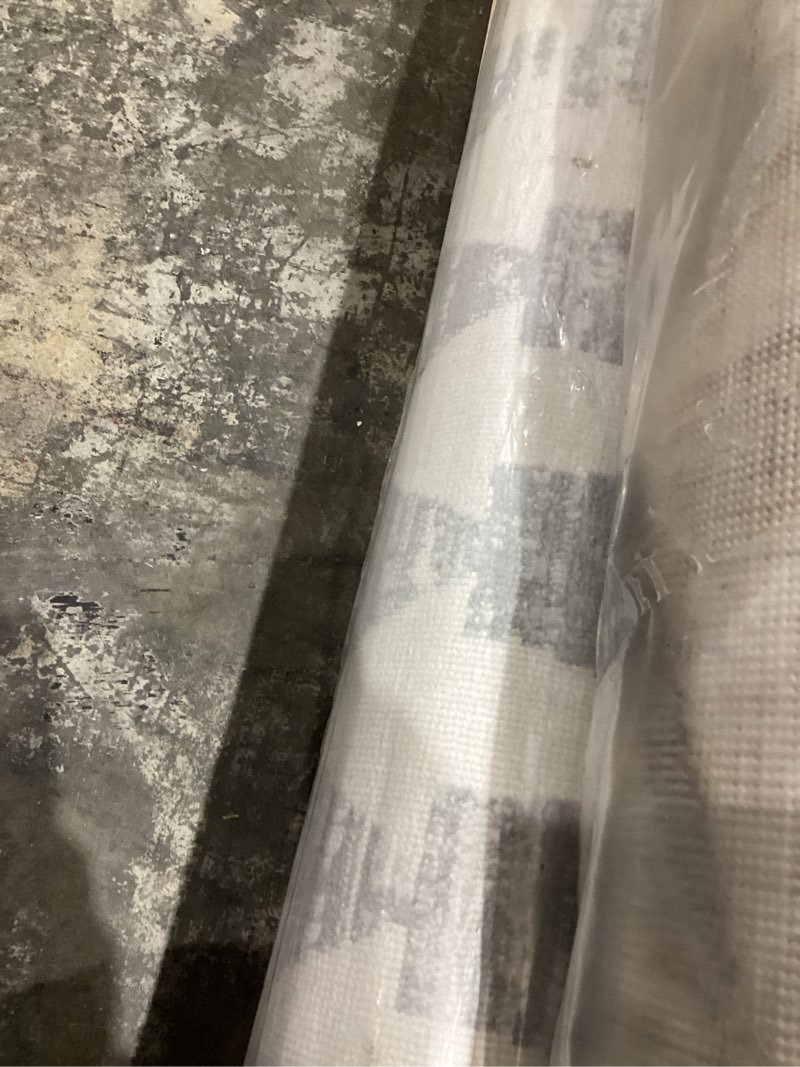 Gray and white rug