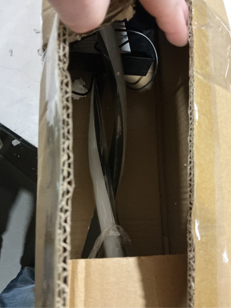 Condition photo showing As Is for Modern LED Pendant Lights, 39in Chandelier Dimmable with Remote Control 3000k-6000K Adjustable Color Temperature, Aluminum Island Lighting Lamp Fixture for Kitchen, Dining Room, Billiard Room B-Black 39inch