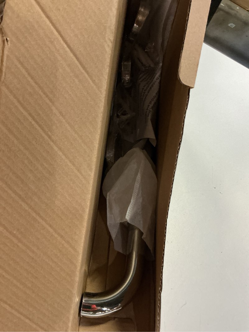 Condition photo showing Good Condition for L-Shaped Angled Grab Bar 16x16 Inch Chrome Anti-slip Knurled Shower Handle Wall Mount, Stainless Steel Shower Bars Safety for Seniors Injured Balance Support, Handicap Grab Bars for Bathtubs & Showers Chrome 16x16 inch