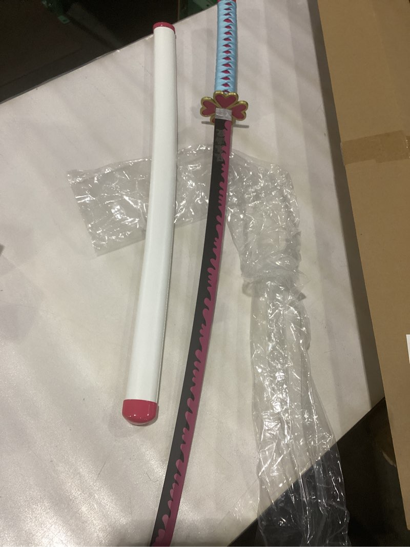 Condition photo showing New/Like New for Sword Valley Demon Series Anime Sword - Slayers Katana?40.9" Length?Anime Original Texture Carbon Steel Blade Carving Symbol?Non-Slip Grip?for Cosplay & Display Kanroji Mitsuri