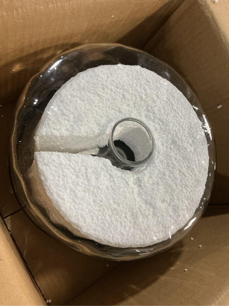 Condition photo showing Good Condition for zlepmlla glass ceiling light, black semi flush mount with hammered glass shade, farmhouse light fixture for hallway, bathroom, entryway, kitchen,living room black wave
