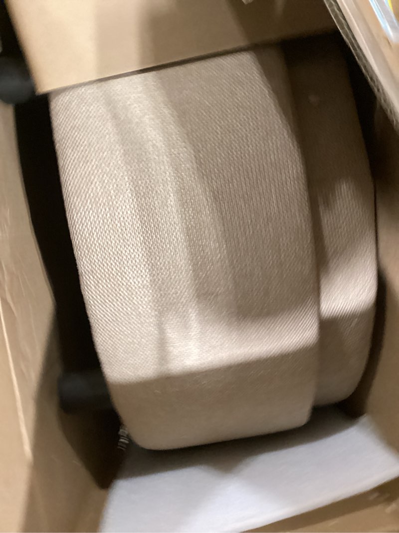 Condition photo showing Good Condition for COLAMY Fabric Round Storage Ottoman with Reversible Tray Lid – Multi-Functional Footrest, Hidden Storage, Sturdy & Stylish Small Coffee Table for Living Room, Bedroom, or Entryway(Camel)