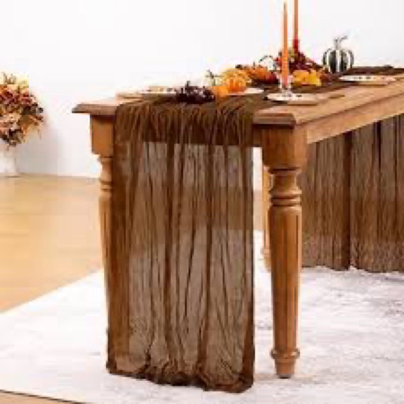 dezerlor brown cheesecloth table runner 10 pack spring easter table runners boho gauze 120 inches ma