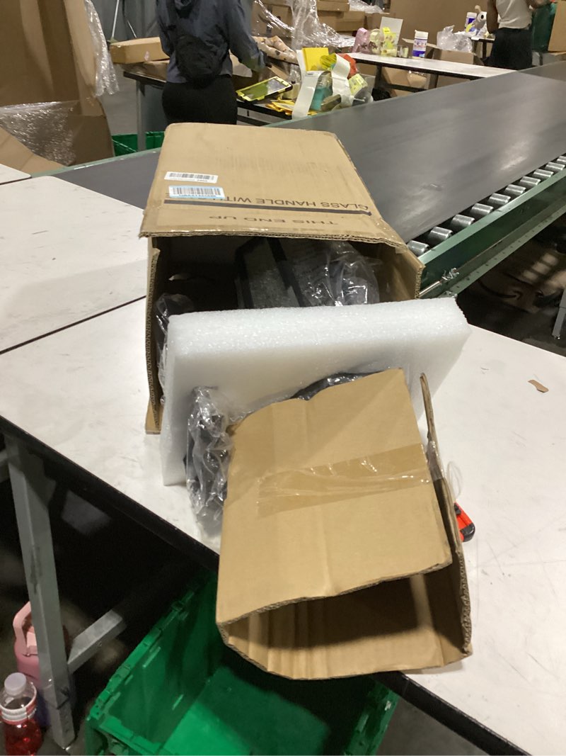 Condition photo showing New/Like New for kichler courtyard 17.75" 1 light outdoor wall light with clear seeded glass in textured black