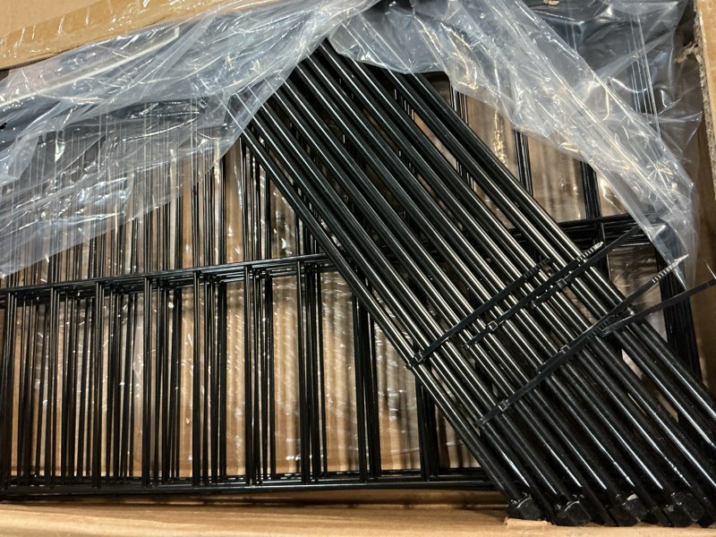 Condition photo showing Good Condition for 10 panels no dig garden fence animal barrier, 28in(h) × 19.6ft(l) decorative metal outdoor dog fence, rustproof pet fencing for yard, patio, flower bed -temporary fencing| easy to install