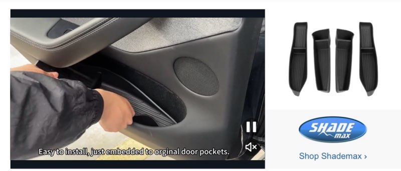 Eonflux 2025 2026 Model Y Juniper Door Side Organizer - 4PCS TPE Front Rear Storage Box Organizers f