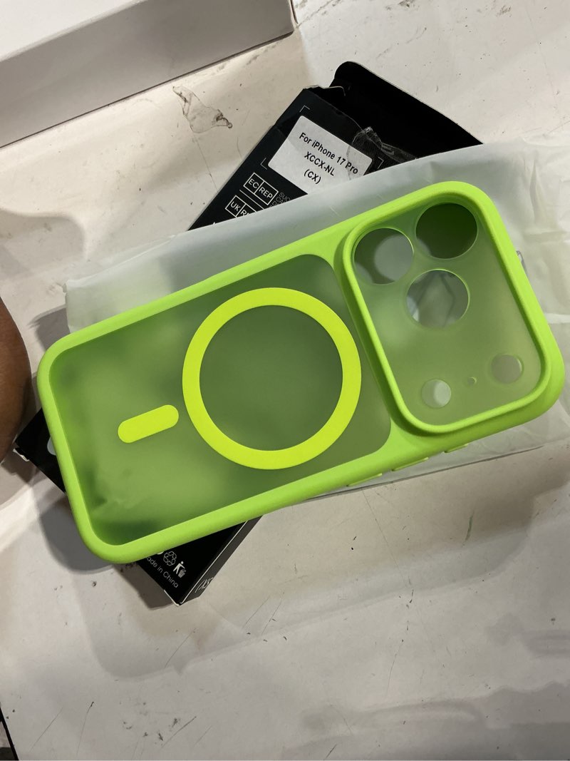 Condition photo showing Good Condition for tocol for 17pro case, full camera protection, built-in magnetic ring, compatible with magsafe charger, drop protection, translucent matte phone case for 17 pro 6.3 inch (light green) iphone 17 pro light green