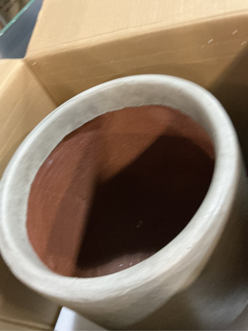 Condition photo showing Good Condition for kante 11.6" dia round concrete planter, outdoor indoor large plant pots containers with drainage hole and rubber plug for home garden patio, weathered concrete weathered concrete 11.6" d
