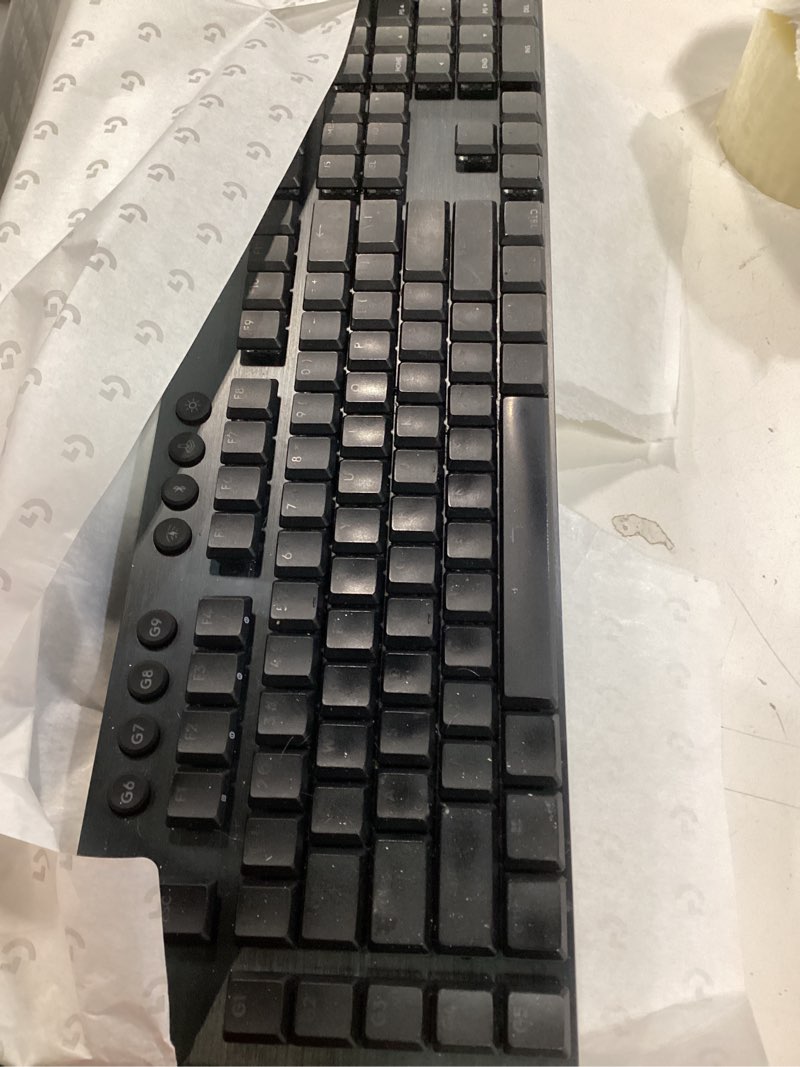 Condition photo showing As Is for Logitech G915 X Lightspeed Wireless Mechanical Gaming Keyboard, Double-Shot PBT Keycaps, Fully Programmable Keys, RGB Backlit Mac/PC Gaming Keyboards, Aluminum Finish, GL Clicky Switches, Black