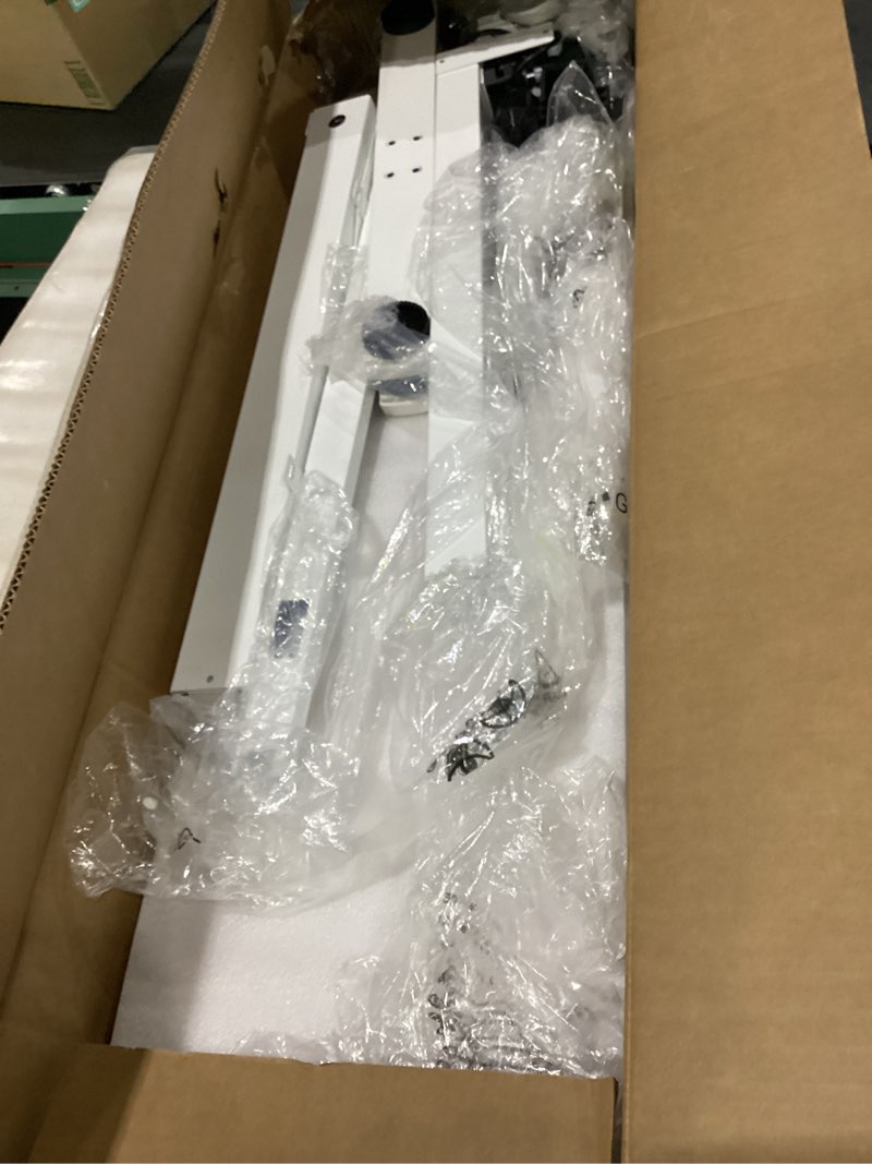 Condition photo showing Good Condition for sweetcrispy electric standing desk adjustable height, 48x24 inch sit stand up home office desks computer workstation pc work table with 3 memory preset splice wood board metal frame, oak oak 48x24 inch