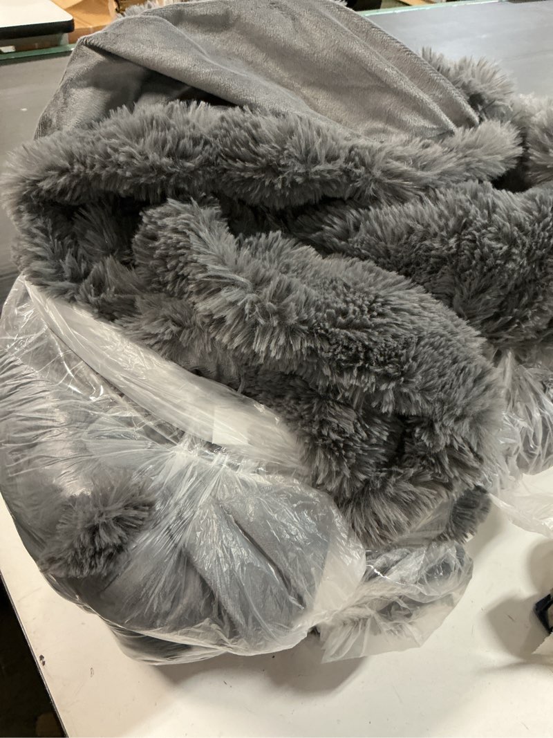 Condition photo showing As Is for Bedsure Luxurious Faux Fur Duvet Cover Queen Size Set - Ultra Soft & Fluffy & Cozy & Warm - Elegant Shaggy Bubble Design Bedding with Duvet Cover and Pillow Shams, Grey Queen (90" x 90") 03 - Grey (No Comforter)