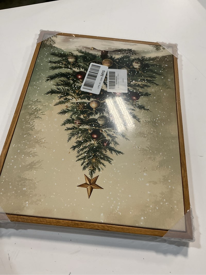 Condition photo showing New/Like New for VIYYIEA Framed Canvas Wall Art Home Decor for Living Room,Vintage Christmas Tree Pictures,Christmas Decorations Indoor,Winter Wall Decor Gifts for Friends or Family - 16L x 12W ?Vintage Christmas Tree? 12"L x 16"W