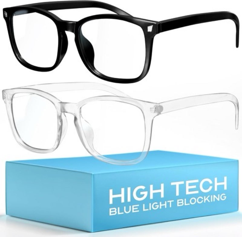 livho High Tech Blue Light Glasses - Advanced 99% Blue Light Blocking Computer Glasses - Anti Eyestrain & UV Glare Protection *B1 Light Black+clear Clear