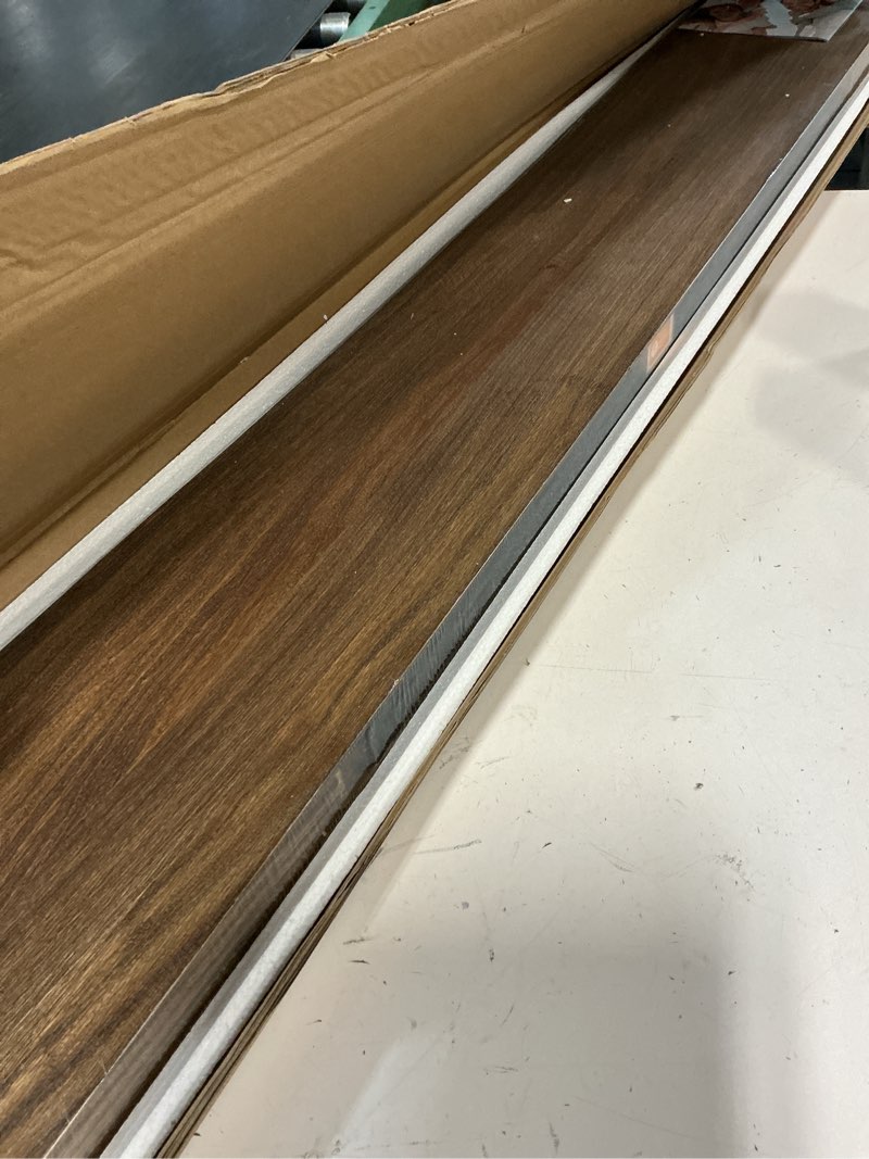 Condition photo showing Good Condition for live edge floating shelf, 48 inch solid elm wood - vintage rustic wood wall shelf with invisible brackets for living room, kitchen, bathroom