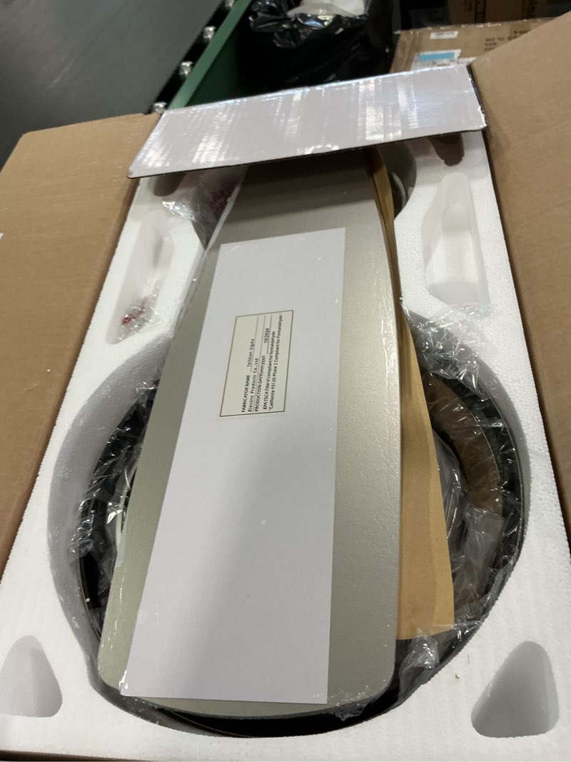 Condition photo showing Good Condition for HARBOR BREEZE Mazon 44-in Brushed Nickel LED Indoor Flush Mount Ceiling Fan with Light Kit and Remote (3-Blade) MZ44BNK3