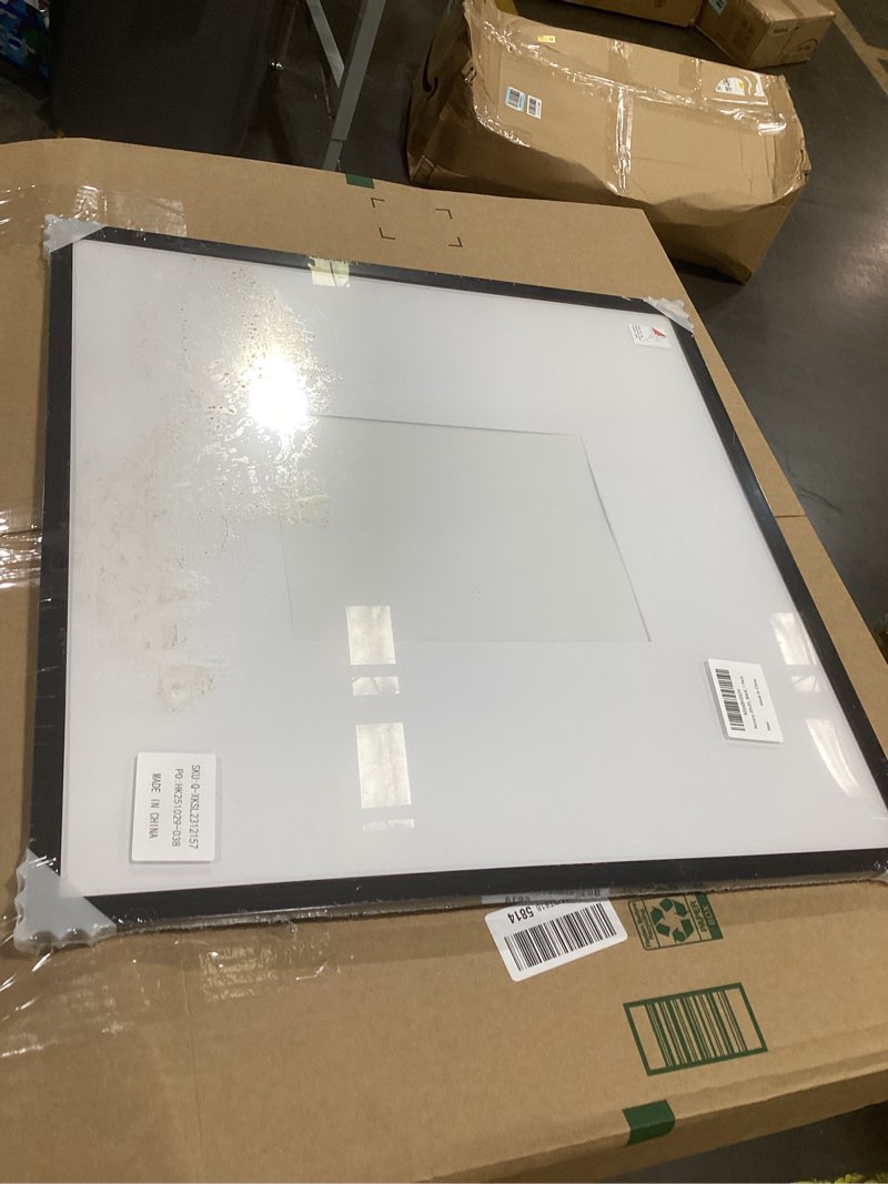 Condition photo showing New/Like New for rempry 20x20 floating picture frame, display pictures 8x10 with mat or 20x20 without mat, picture frame - streamline collection, black, 1 pack 20x20 matted to 8x10