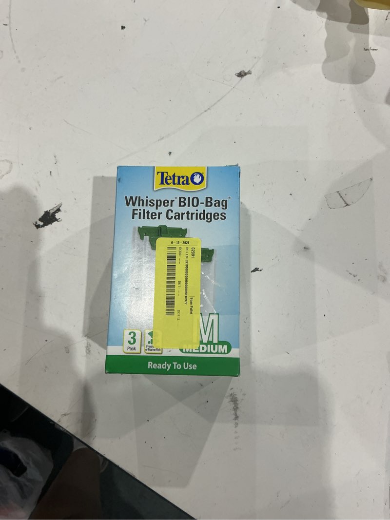 Condition photo showing As Is for tetra whisper bio-bag disposable filter cartridges for aquariums, medium, 3 count