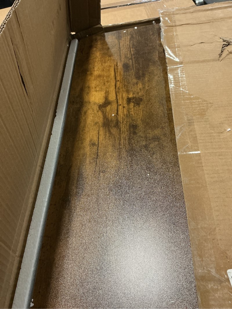 Condition photo showing Good Condition for Portable Rolling Desk on Wheels Adjustable Height Desks for Small Spaces, 32" Computer Desk with Storage Shelves for Home Office Rustic