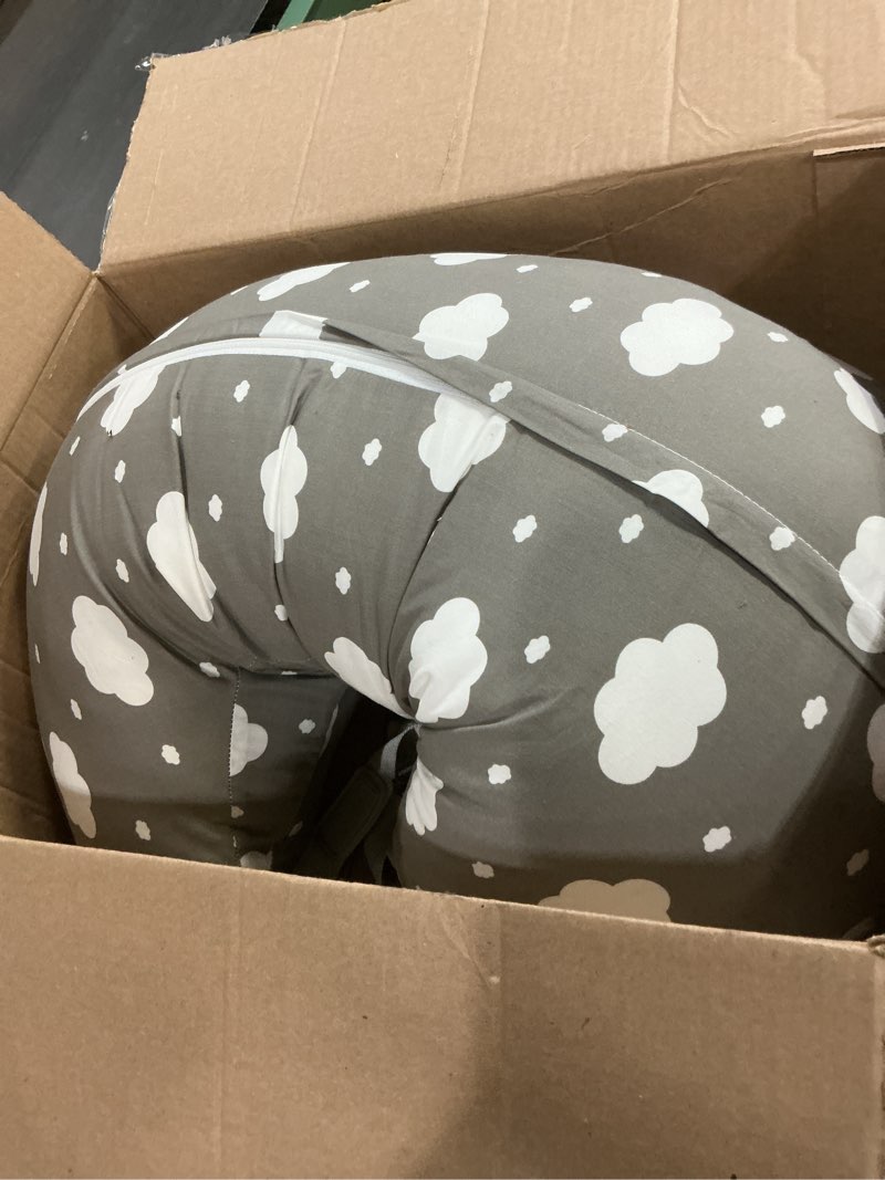 Condition photo showing Good Condition for momcozy original nursing pillow for breastfeeding-pioneering safety fence- wider feeding pillows for more support for mom & baby- easier nursing & hand free- fit for all, removable cotton cover grey