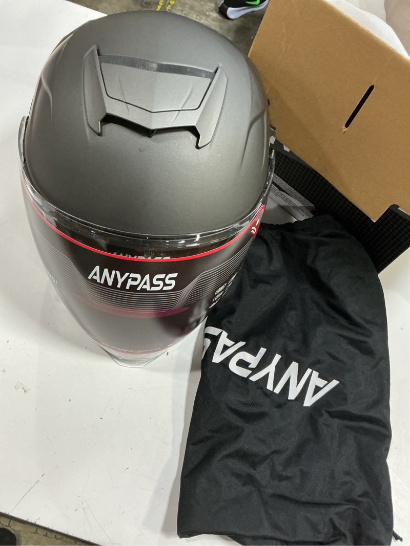 Condition photo showing Good Condition for motorcycle helmets for adults, open face motorcycle helmet with dual visor, casco para moto dot certified, atv dirt bike snowmobile motocross helmet for men women, quick release strap, ap-836 matte grey m(57-58 cm / 22.44-22.83 in)