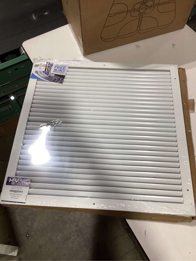 Condition photo showing Good Condition for hvac premium 22" x 22" aluminum return grille - easy air flow - linear bar grilles [outer dimensions: 23.875 x 23.875] 22 x 22