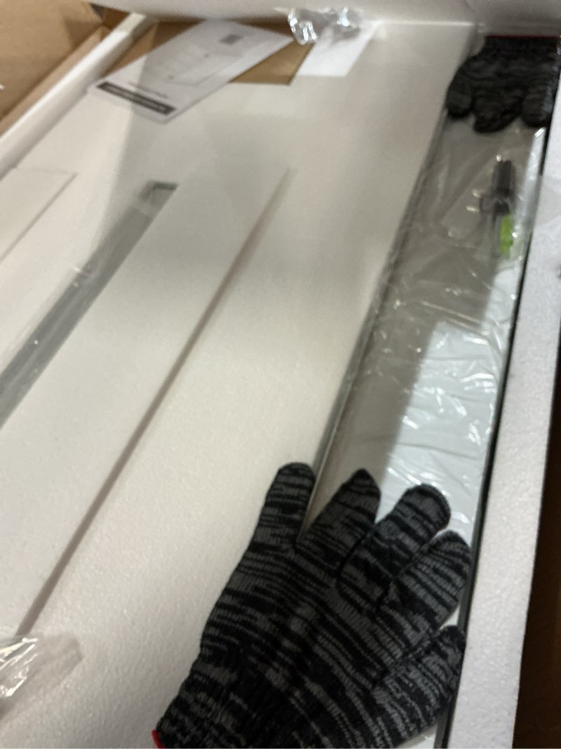 Condition photo showing New/Like New for TokeShimi 20x32 Bathroom Cabinet Mirror Tempered, Aluminum Silver Recessed Medicine Cabinet with Mirror Frameless Stepless Adjustable Shelf, Surface Mount Medicine Cabinet for Bathroom Silver 20x32 IN