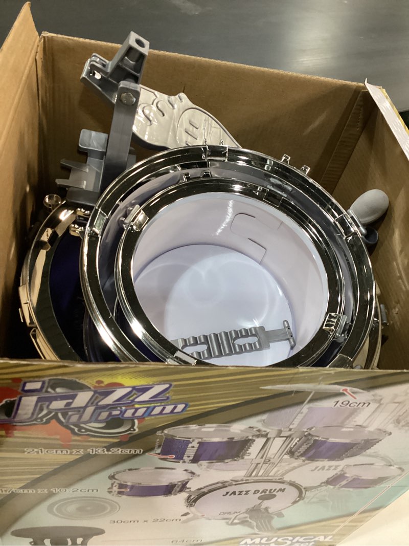 Condition photo showing As Is for M SANMERSEN Kids Toys Jazz Drum Set - Upgraded Rock Drum Kit with Stool Musical Instruments Educational Birthday Christmas Toys Gifts for Toddlers Child Boys Girls Aged 3 4 5 6 7 8 Year Old