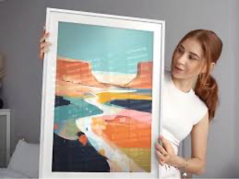 Homeforia 24x32 Picture Frame, White Wood, High End Oak, Matted to 20x28, Tempered Glass, Wall Hook 