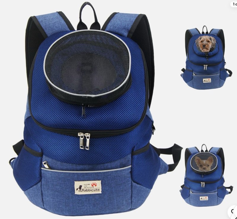RABBICUTE Pet Dog Carrier Backpack Adjustable Breathable Front Pack Head Out Removable Design Puppy 