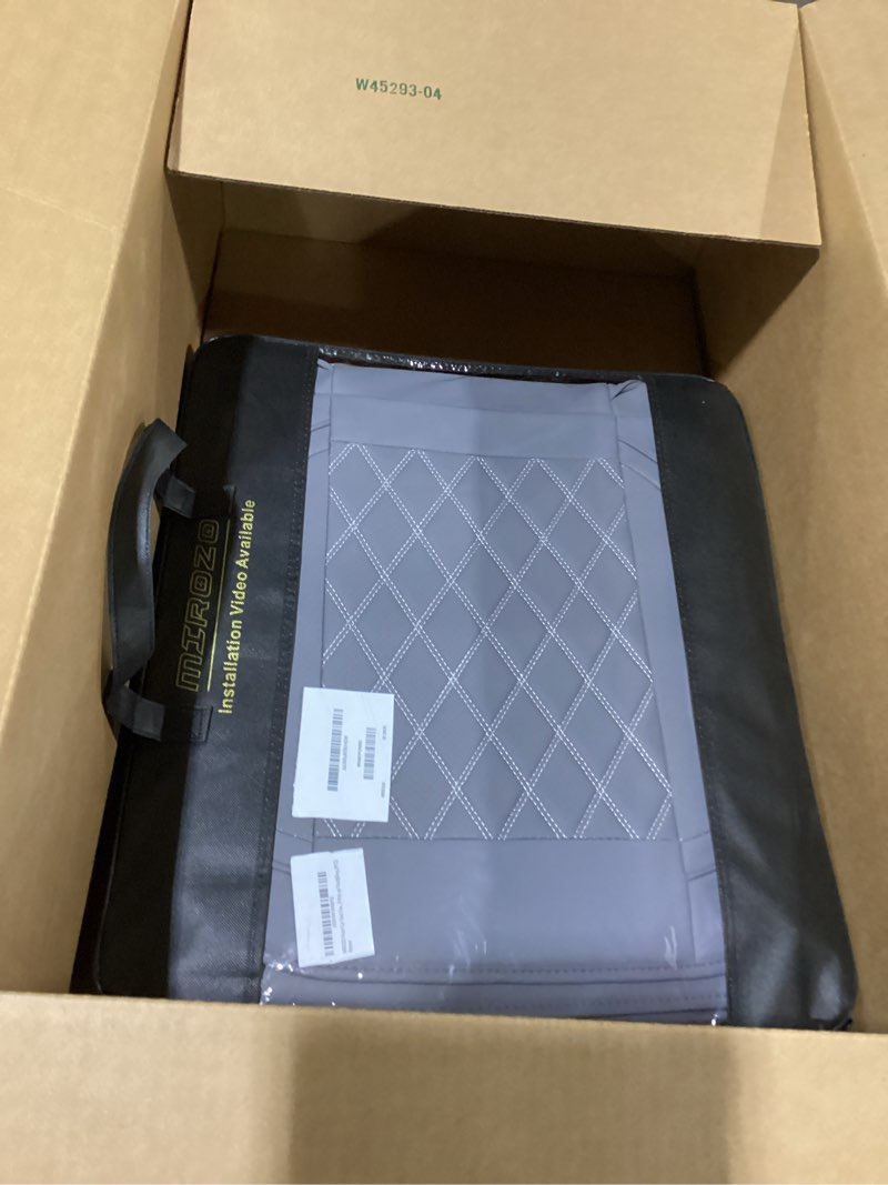 Condition photo showing Good Condition for MIROZO Front Car Seat Covers,2PCS Car Seat Covers Waterproof Faux Leather Automotive Seat Covers Universal Vehicle Seat Covers for Most Sedan Most Sedan SUV Pick-up Truck(Grey,2PCS)