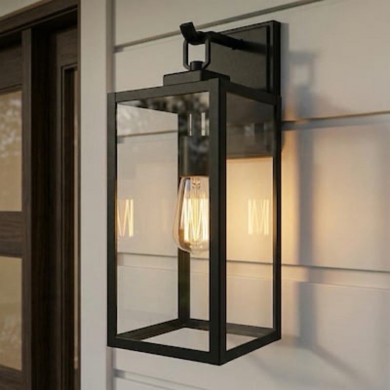 quoizel breitling 1 -light 18-in h matte black hardwired outdoor wall light