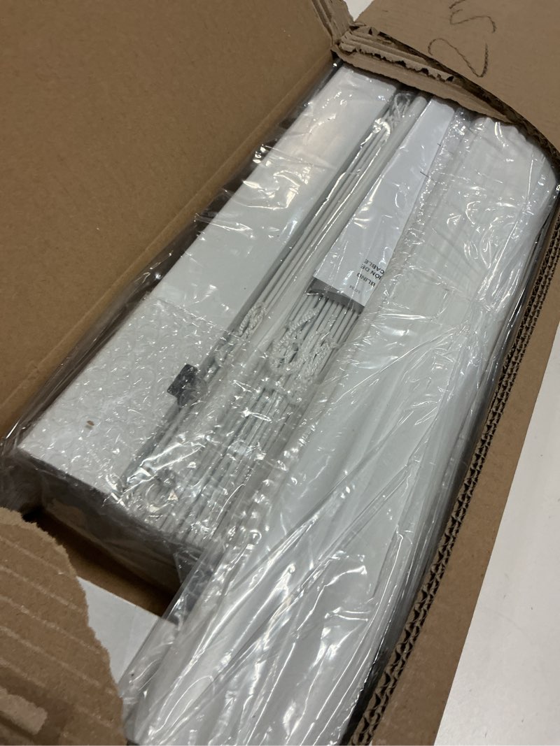 Condition photo showing Good Condition for DEZ FURNISHINGS Cordless 2" Smooth Faux Wood Blind, 25" W x 60" H, Smooth White 25"W x 60"H